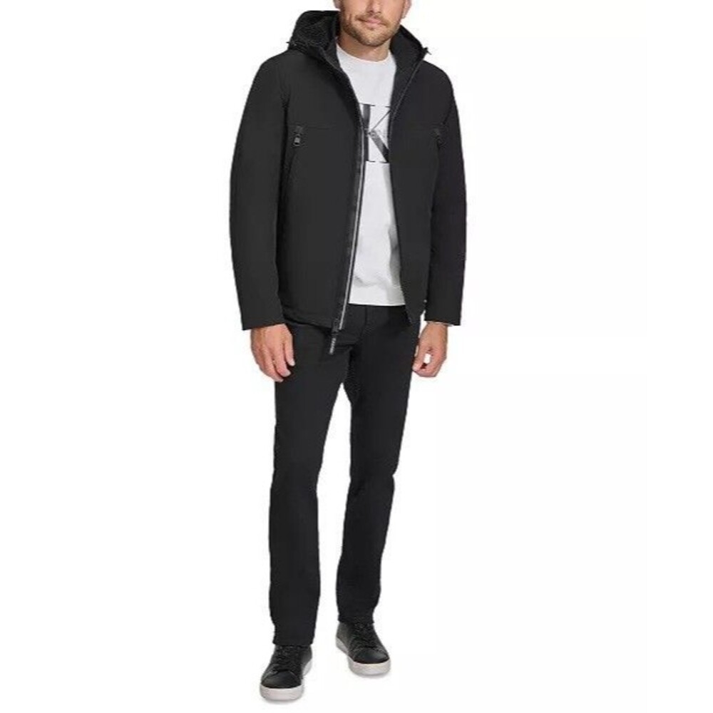 Calvin Klein New Mens Jacket MEDIUM Sherpa Lined Infinite Stretch Soft Shell Blk